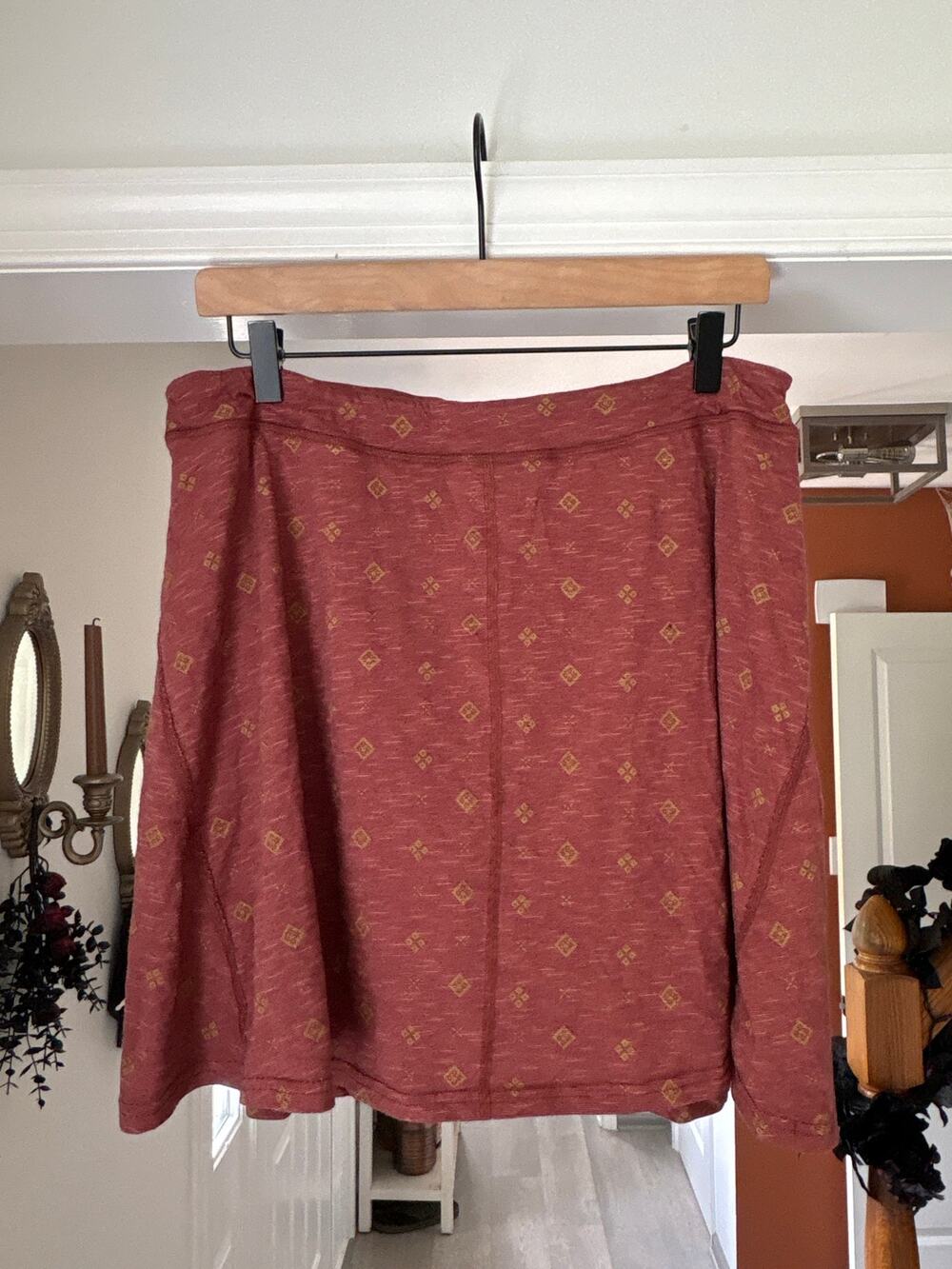 Toad & Co Seleena Skort XL Burgundy Red Print Hiking Outdoor Gorpcore